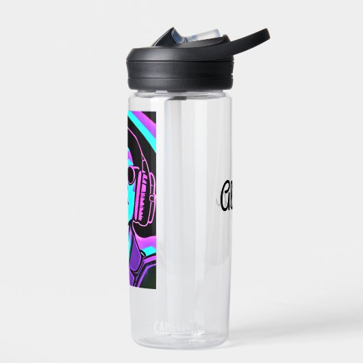 Gepersonaliseerde dame in hoofdtelefoon waterfles (Links)