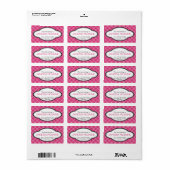 Gepersonaliseerde dames Bookplate Sticker Roze Wit (Full Sheet)