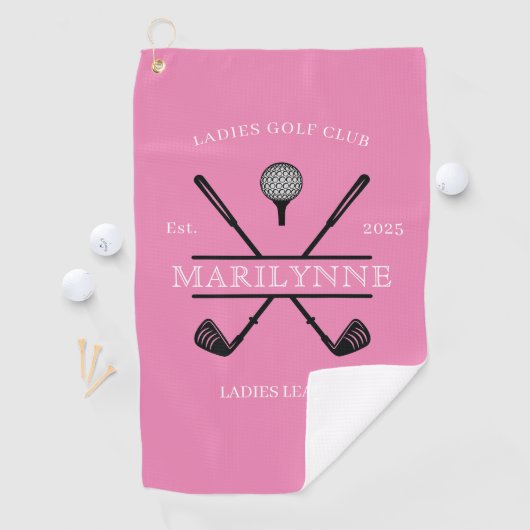 Gepersonaliseerde Dames Club Naam Golfhanddoek (Insitu)