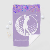 Gepersonaliseerde dames Glitter Golf Handdoek (Insitu)