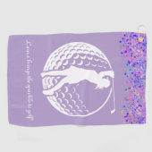 Gepersonaliseerde dames Glitter Golf Handdoek (Horizontaal)