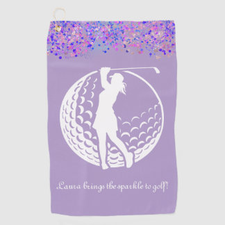 Gepersonaliseerde dames Glitter Golf Handdoek
