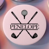 Gepersonaliseerde Dames Golf Naam Ronde Button 7,6 Cm