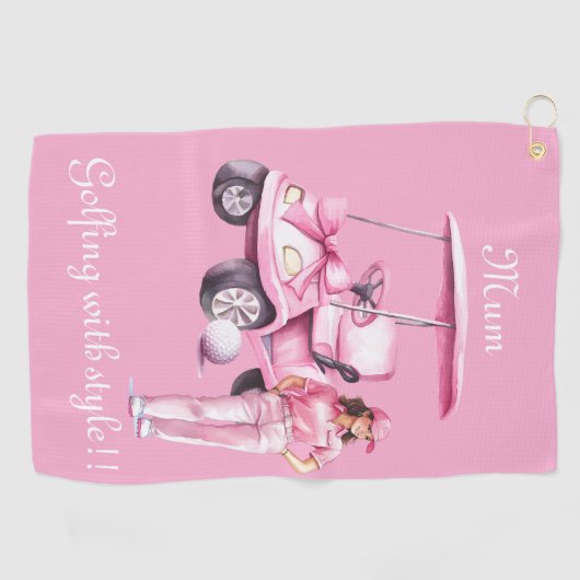 Gepersonaliseerde Dames Golf Style Golf Handdoek (Horizontaal)