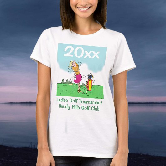 Gepersonaliseerde dames golftoernooi Topjes T-shirt