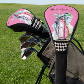 Gepersonaliseerde Dames Naam Roze Golfheadcover