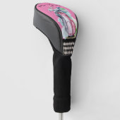 Gepersonaliseerde Dames Naam Roze Golfheadcover (Schuin)