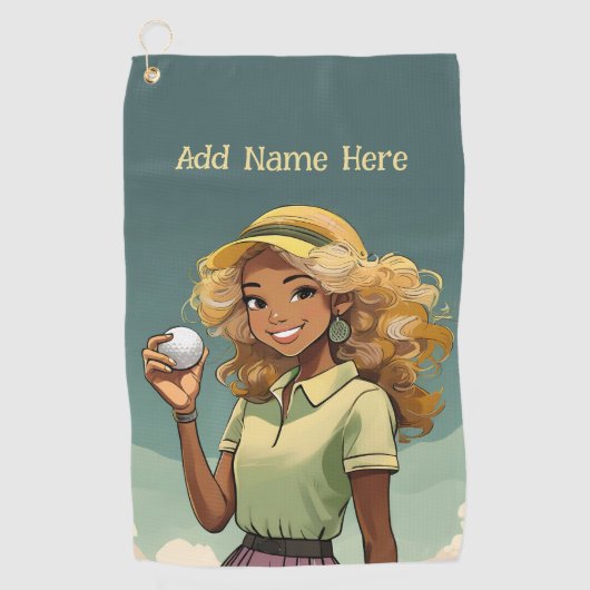 Gepersonaliseerde dameshanddoek golfhanddoek (Voorkant)