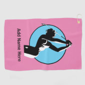 Gepersonaliseerde dameshanddoek golfhanddoek (Horizontaal)