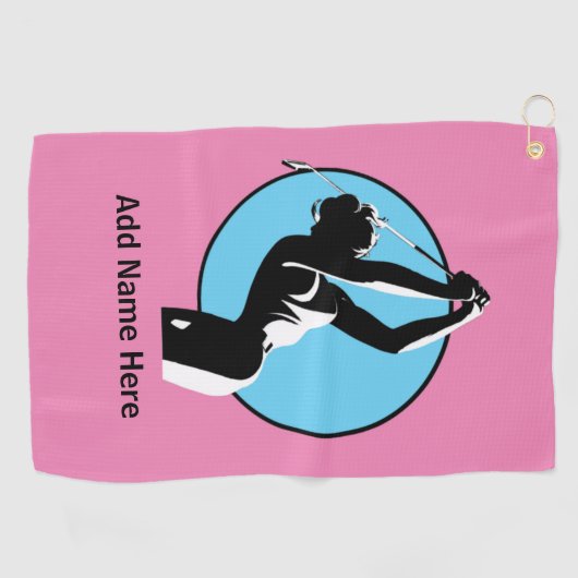 Gepersonaliseerde dameshanddoek golfhanddoek (Horizontaal)