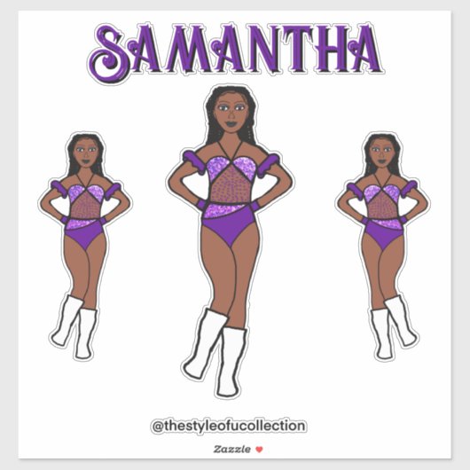 Gepersonaliseerde Dance Team Druif Stones Sticker (Vel)