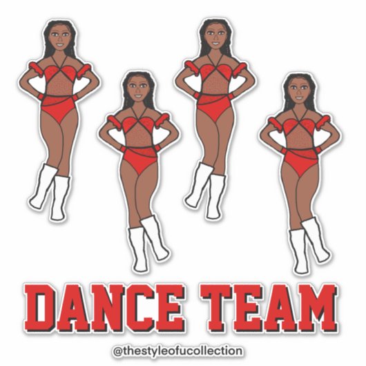 Gepersonaliseerde Dance Team Roos Stones Sticker (Voorkant)