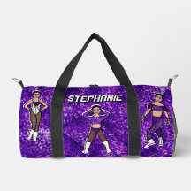 Gepersonaliseerde Dancer Duffle Bag Paarse & Zwart