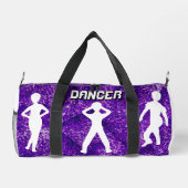 Gepersonaliseerde Dancer Duffle Bag Paarse & Zwart Plunjezak (Achterkant)