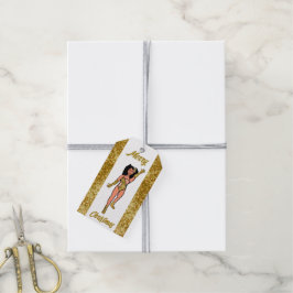 Gepersonaliseerde Dancer Gift Label Gold B Cadeaulabel