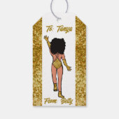Gepersonaliseerde Dancer Gift Label Gold B Cadeaulabel (Achterkant)