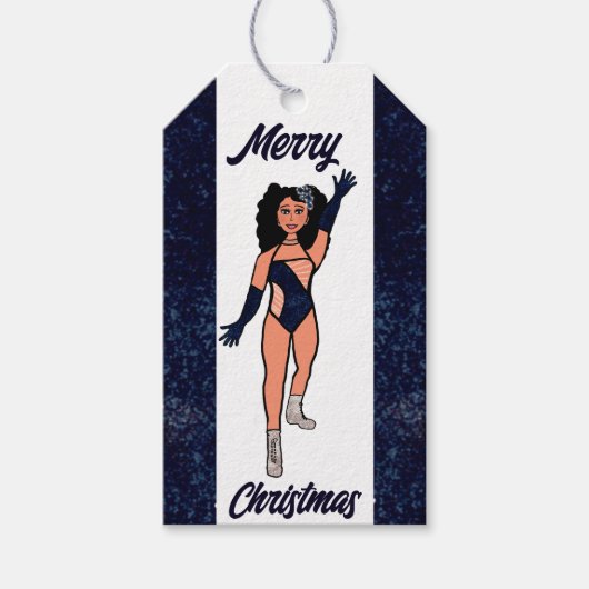Gepersonaliseerde Dancer Gift Label Indigo B Cadeaulabel (Voorkant)