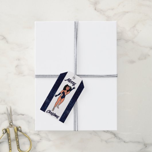 Gepersonaliseerde Dancer Gift Label Indigo B Cadeaulabel (Met Touw)