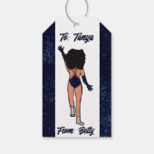 Gepersonaliseerde Dancer Gift Label Indigo B Cadeaulabel (Achterkant)