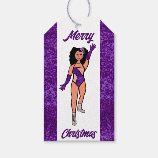 Gepersonaliseerde Dancer Gift Label Paarse B Cadeaulabel (Voorkant)