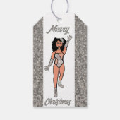 Gepersonaliseerde Dancer Gift Label Silver B Cadeaulabel (Voorkant)