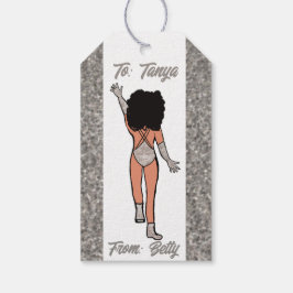 Gepersonaliseerde Dancer Gift Label Silver B Cadeaulabel