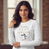 Gepersonaliseerde Dancing Penguin Custom Text T-shirt