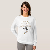 Gepersonaliseerde Dancing Penguin Custom Text T-shirt (Voorkant volledig)