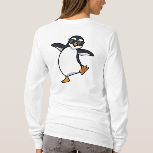 Gepersonaliseerde Dancing Penguin Custom Text T-shirt (Achterkant)