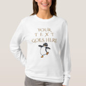 Gepersonaliseerde Dancing Penguin Custom Text T-shirt (Voorkant)