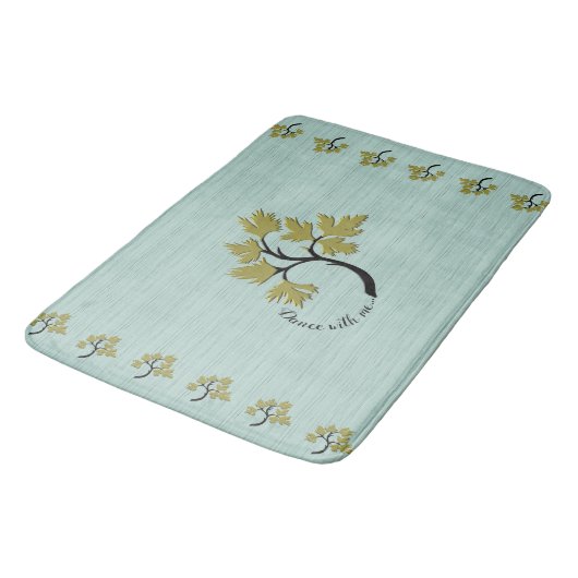 Gepersonaliseerde Dancing Tree Olive Green Badmat (Gekanteld)