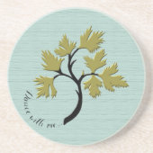 Gepersonaliseerde Dancing Tree Olive Green Sandsto Zandsteen Onderzetter (Voorkant)