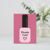 Gepersonaliseerde Dank Je Wel Moderne Roze Nagella Briefkaart (Staand voorkant)