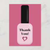 Gepersonaliseerde Dank Je Wel Moderne Roze Nagella Briefkaart (Voorkant)