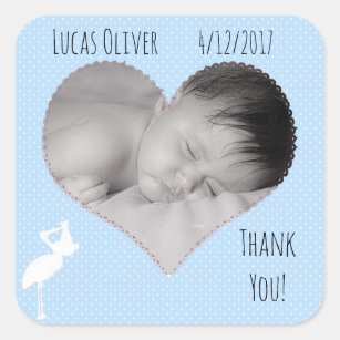 Gepersonaliseerde dank u Baby Photo Sticker