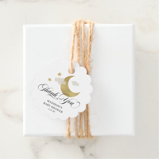 Gepersonaliseerde dank u Baby shower Moon & Stars Bedankjes Labels (In situ)