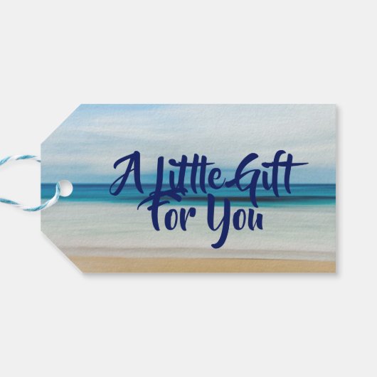 Gepersonaliseerde dank u Beach Waves Gift Labels Cadeaulabel (Achterkant Horizontaal)