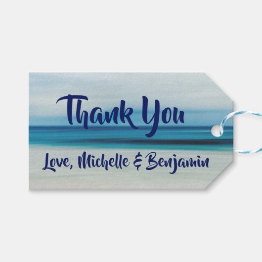 Gepersonaliseerde dank u Beach Waves Gift Labels Cadeaulabel (Voorkant (Horizontaal))