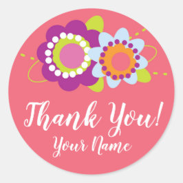 Gepersonaliseerde dank u bloem Sticker