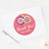 Gepersonaliseerde dank u bloem Sticker (Envelop)