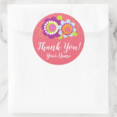 Gepersonaliseerde dank u bloem Sticker (Tas)