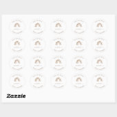 Gepersonaliseerde Dank u Boho Rainbow Baby shower Ronde Sticker (Vel)