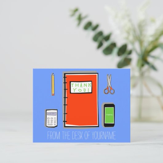 Gepersonaliseerde Dank u Briefkaart Horizontaal (Staand voorkant)