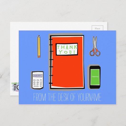 Gepersonaliseerde Dank u Briefkaart Horizontaal (Voorkant / Achterkant)