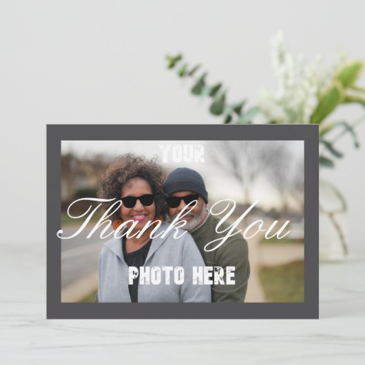 Gepersonaliseerde dank u bruiloft bedankkaart (Staand voorkant)