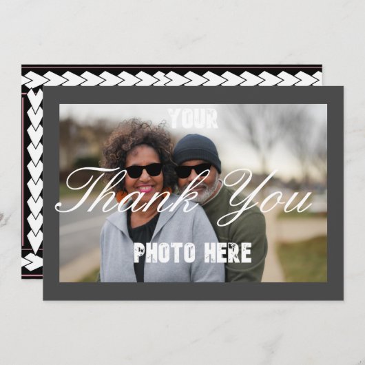 Gepersonaliseerde dank u bruiloft bedankkaart (Voorkant / Achterkant)