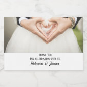 Gepersonaliseerde dank u bruiloft gunst likeurfles etiket (Enkel label)