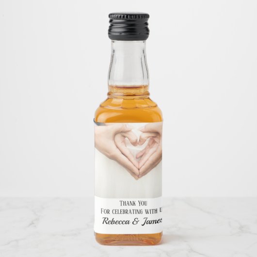 Gepersonaliseerde dank u bruiloft gunst likeurfles etiket (Voorkant)