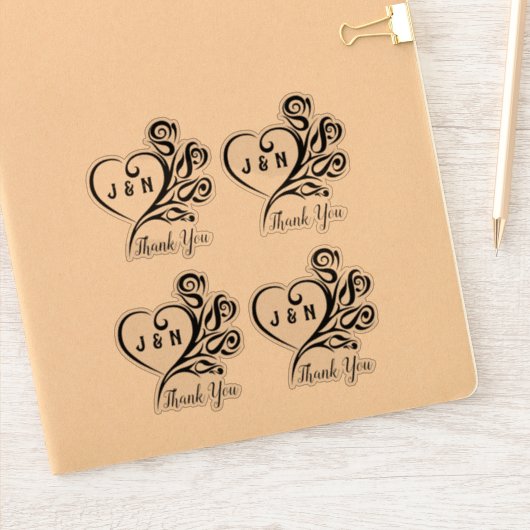 Gepersonaliseerde dank u duidelijke vinyl Stickers (Notitieboek)