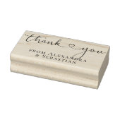Gepersonaliseerde dank u elegante scroll hart teks rubberstempel (Stempel)